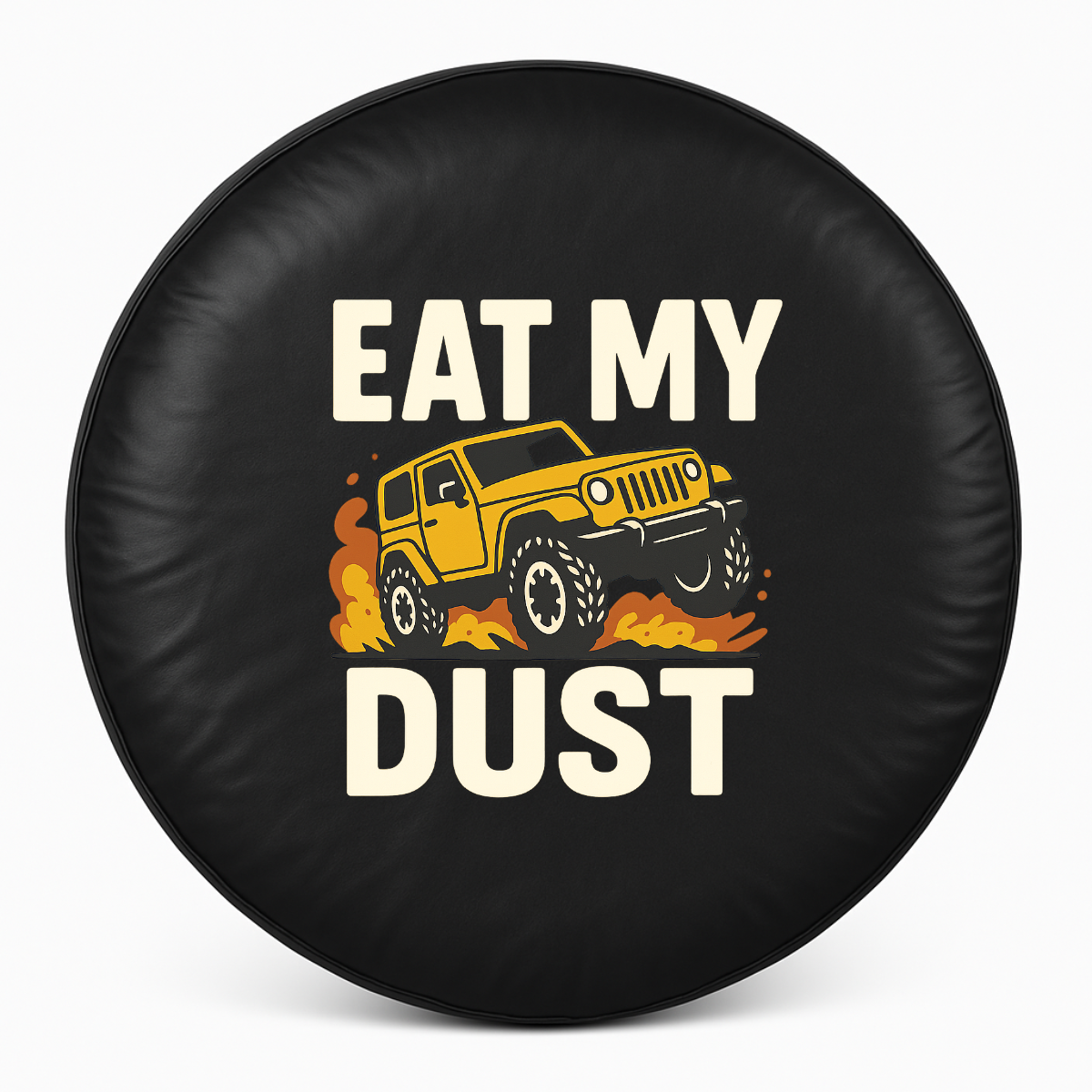 Copertura per ruota di scorta Jeep - Eat my Dust vista frontale
