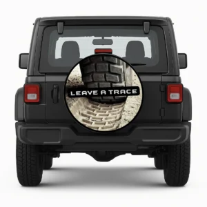 Copriruota di scorta "Leave a Trace" - anteriore sul veicolo
