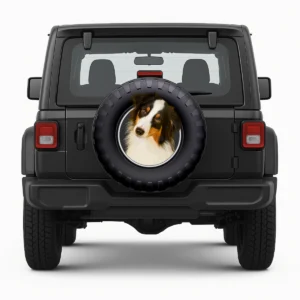 Copriruota di scorta "Australian Shepherd" - anteriore sul veicolo