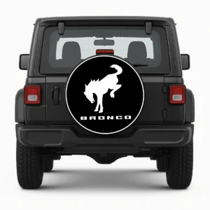 Copriruota di scorta "Logo Bronco" - anteriore sul veicolo