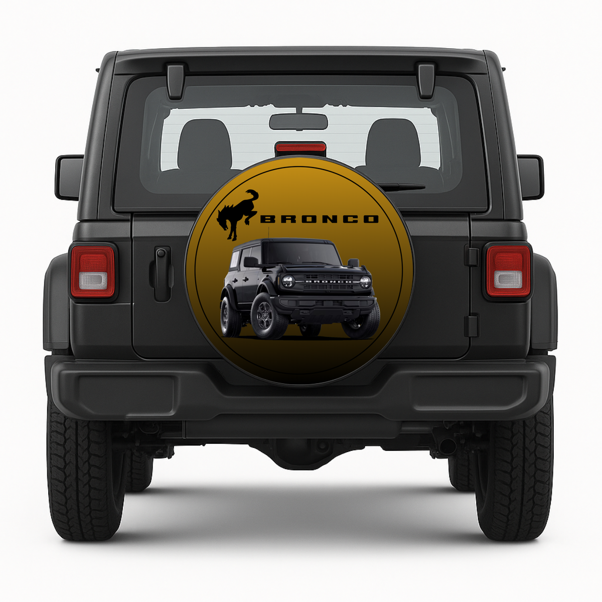 Copriruota di scorta "Bronco" - anteriore sul veicolo