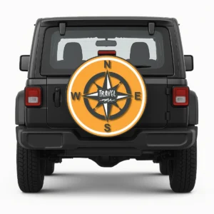Copriruota di scorta "Travel More" - anteriore sul veicolo