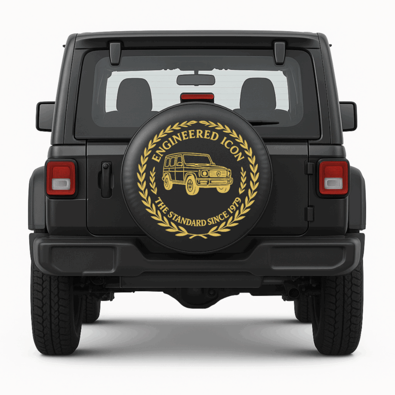 spare tire cover endineered icon front view vehicle
