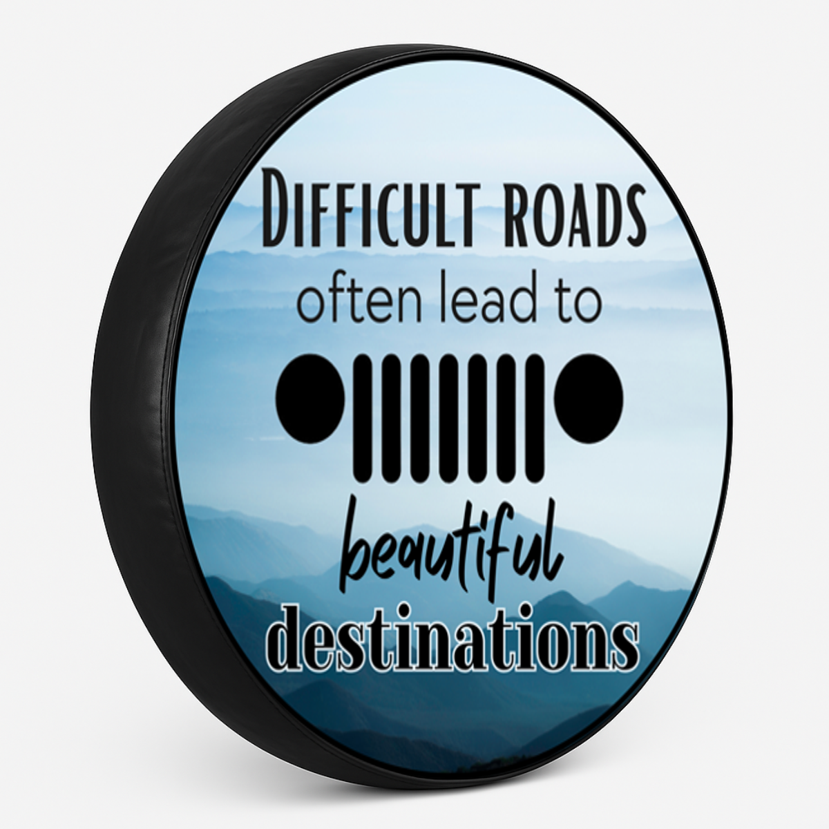 Reservewielhoes "Difficult Roads" zijaanzicht