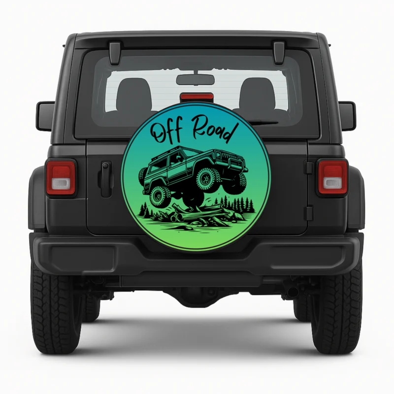Reservewielhoes "Off Road" voorkant op voertuig