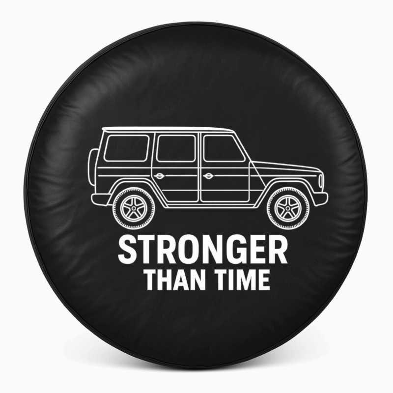 G Wagon Spare Tire Cover – Stronger Than Time Front View on G Wagon Spare Tire Cover – Stronger Than Time Front View on Tire Cover