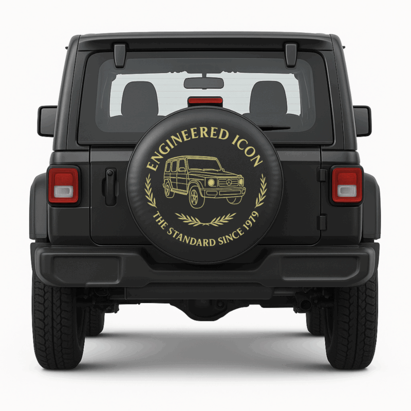 G Wagon Spare Tire Covers Premium - Front View on Vehicle
