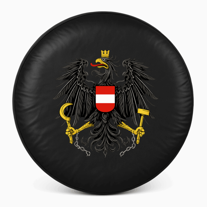 Spare tire cover Austria Coat of Arms - Front view
