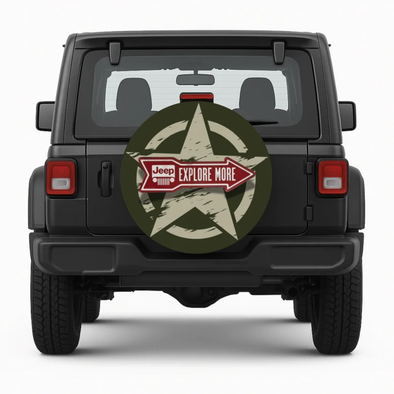 Spare Tire Cover "Explore More" front view