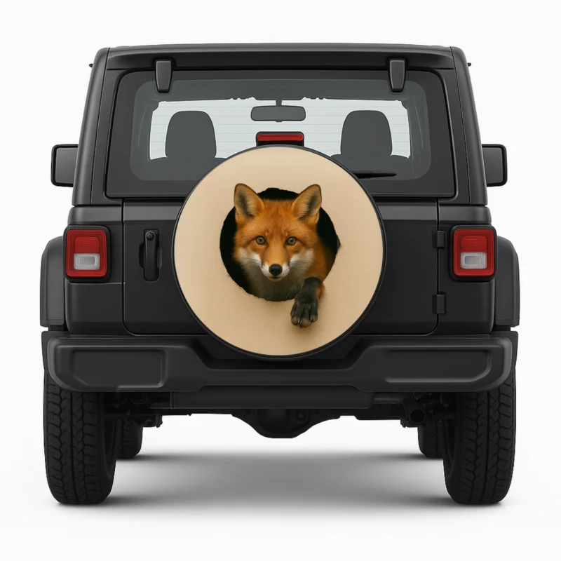 "Clever Escape" Spare Tire Cover front view on vehicle