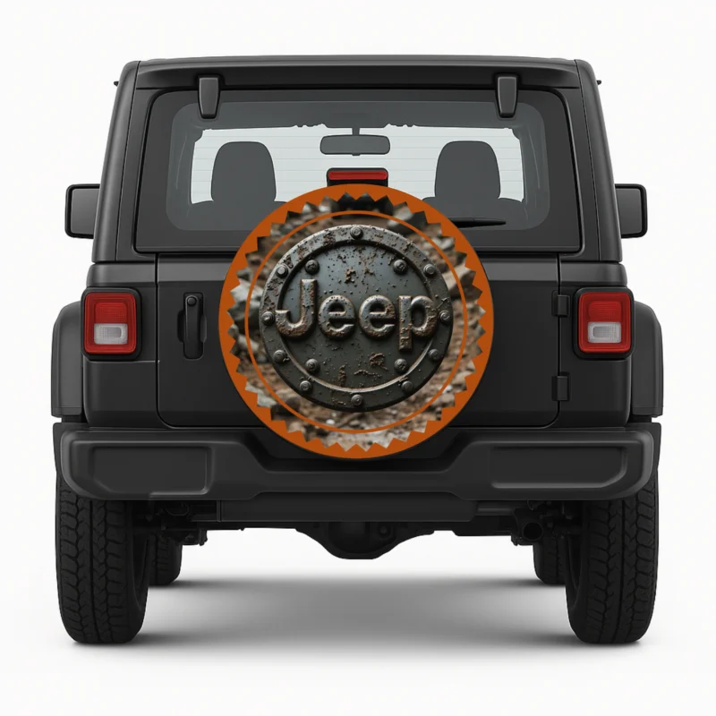 Spare Tire Cover "Metal Sign" front view