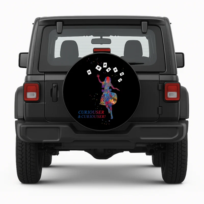 "Alice" Spare Tire Cover - front view on vehicle