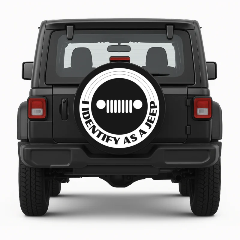 "Proud to Be a Jeep" Spare Tire Cover - front view on vehicle