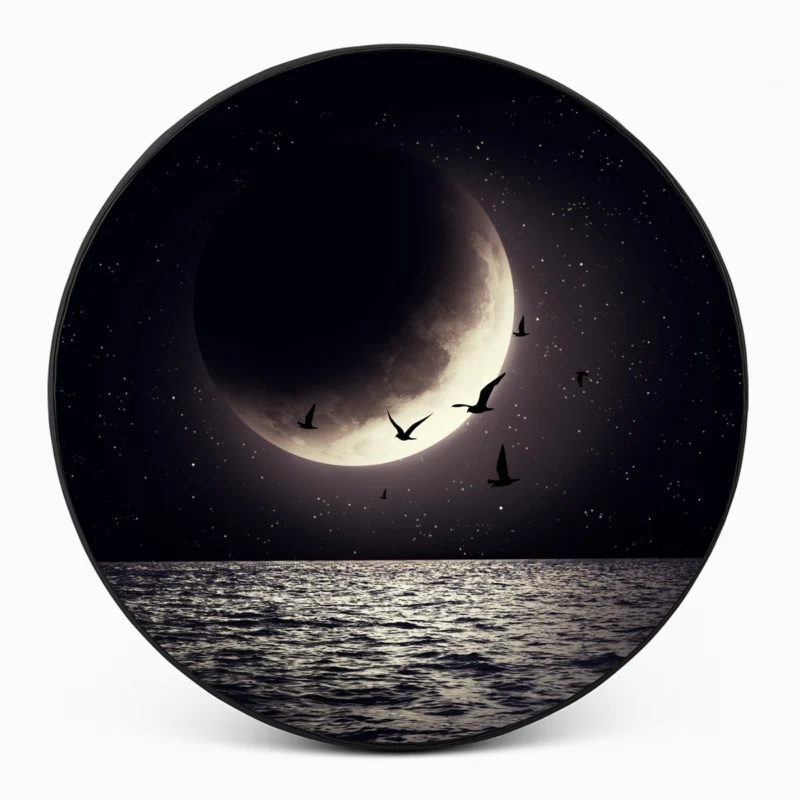 "Moon and sea" Spare Tire Cover