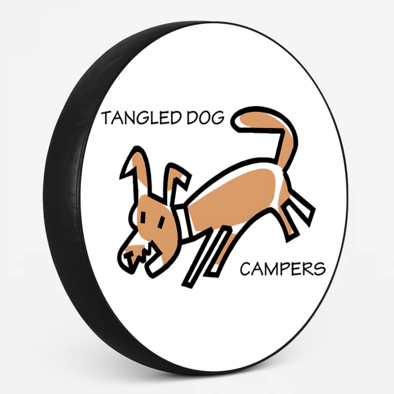 "Tangled Dog Campers" Spare Tire Cover - side view