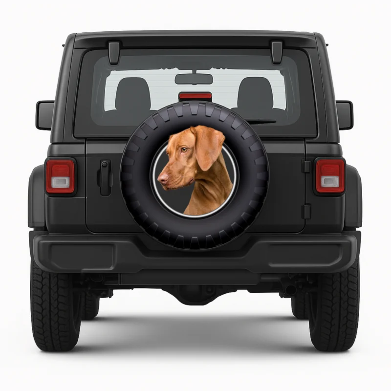 "Vizsla" Spare Tire Cover - front view on vehicle