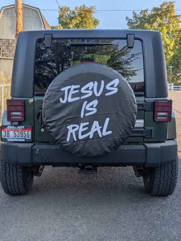 Custom spare tire cover Jesus Is Real - Review from the client