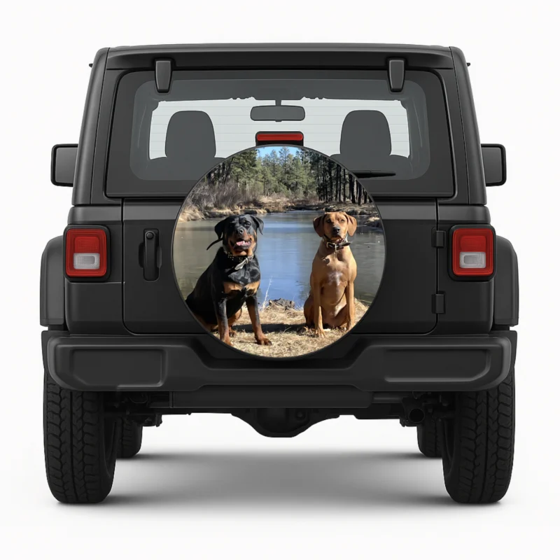 Two Friends — custom spare tire cover by Wheel Shell