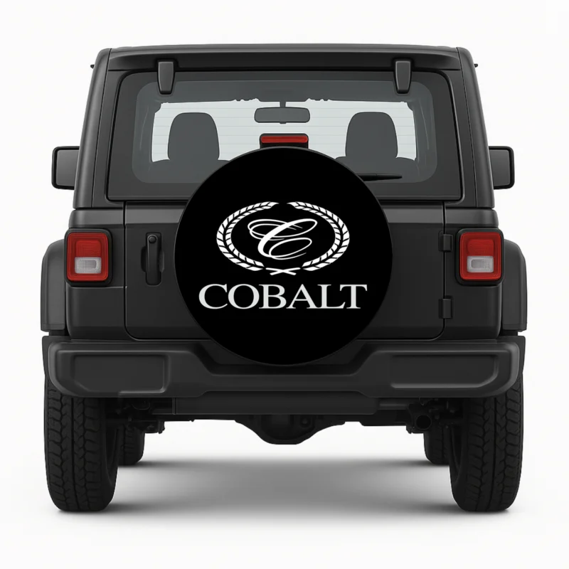 "Cobalt logo" Spare Tire Cover - front view on vehicle