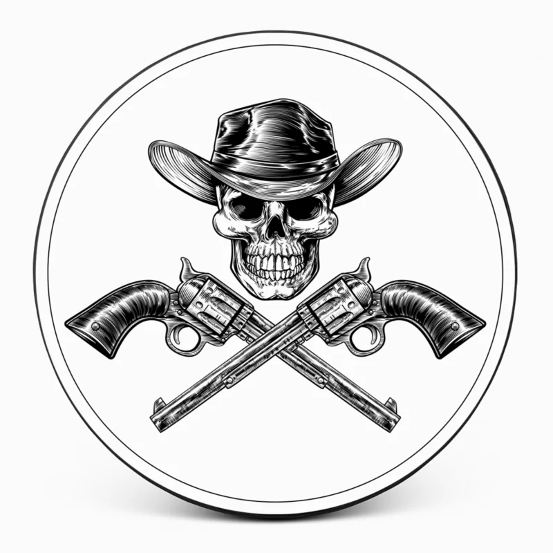 "Gunslinger Skull" Spare Tire Cover