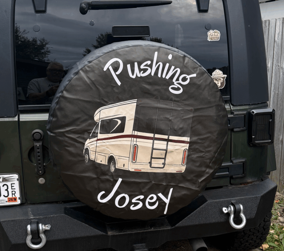 Spare tire cover installed on Car - Clients review