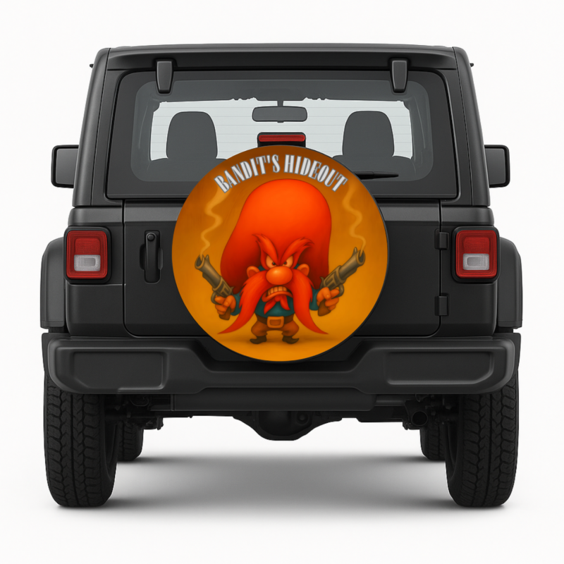 Fierce Yosemite Sam Spare Tire Cover – Classic Bugs Bunny Cartoon Design