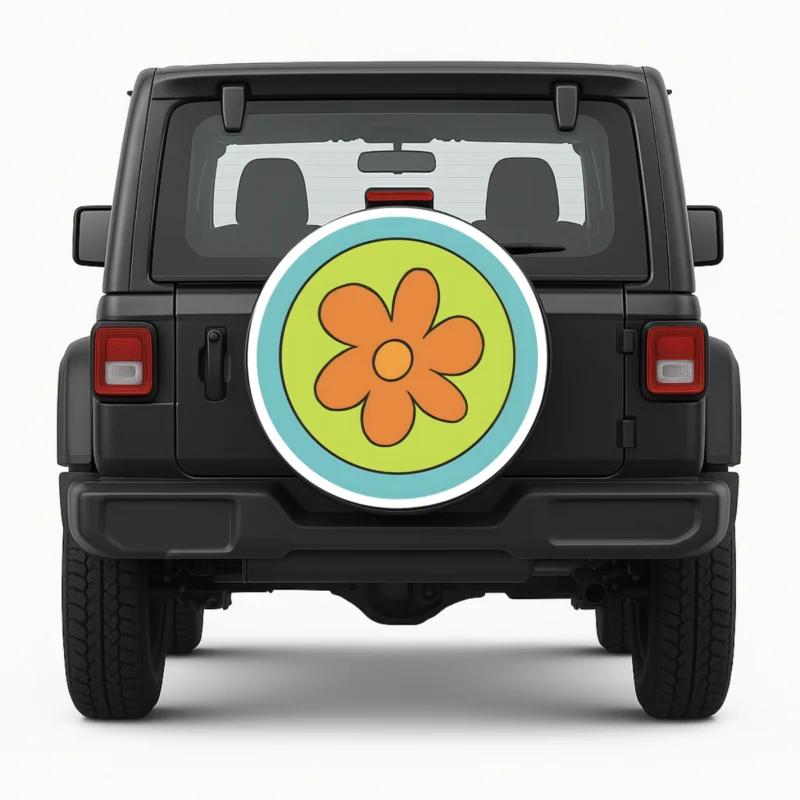 Mystery Machine Flower Spare Tire Cover