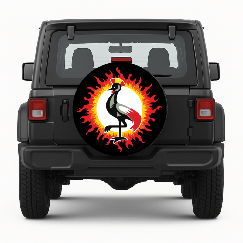 Ugandan Crested Crane Bird Spare Tire Cover