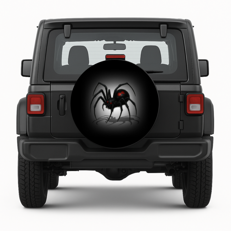 Black Widow Spider Creepy Spare Tire Cover