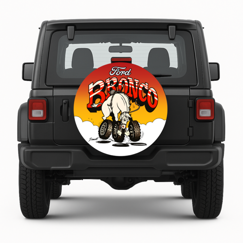 Ford Bronco Horse on Wheels Spare Tire Cover