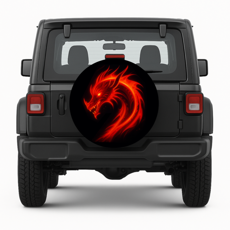 Red Dragon Spare Tire Cover