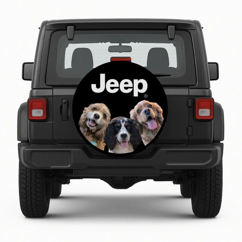 Three Dogs — custom spare tire cover by Wheel Shell