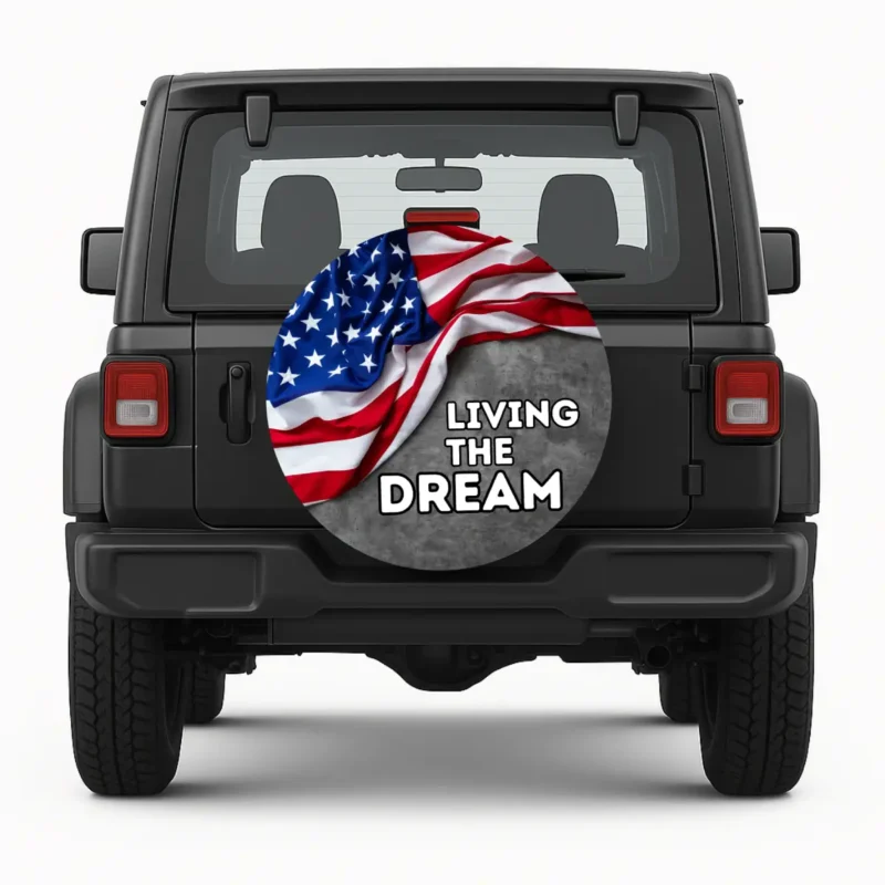 Living The Dream — custom spare tire cover by Wheel Shell