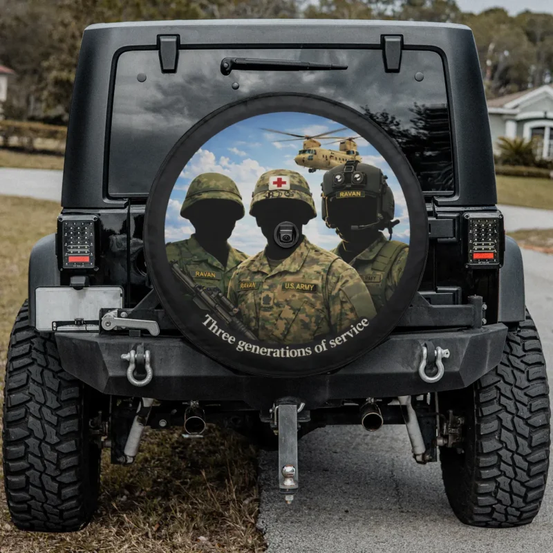 3 Generations OF Service — custom spare tire cover by Wheel Shell