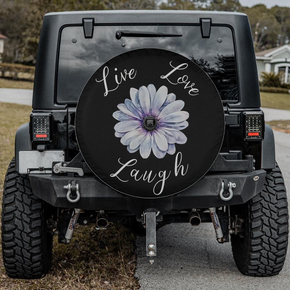 Live Love Laugh Flower Spare Tire Cover