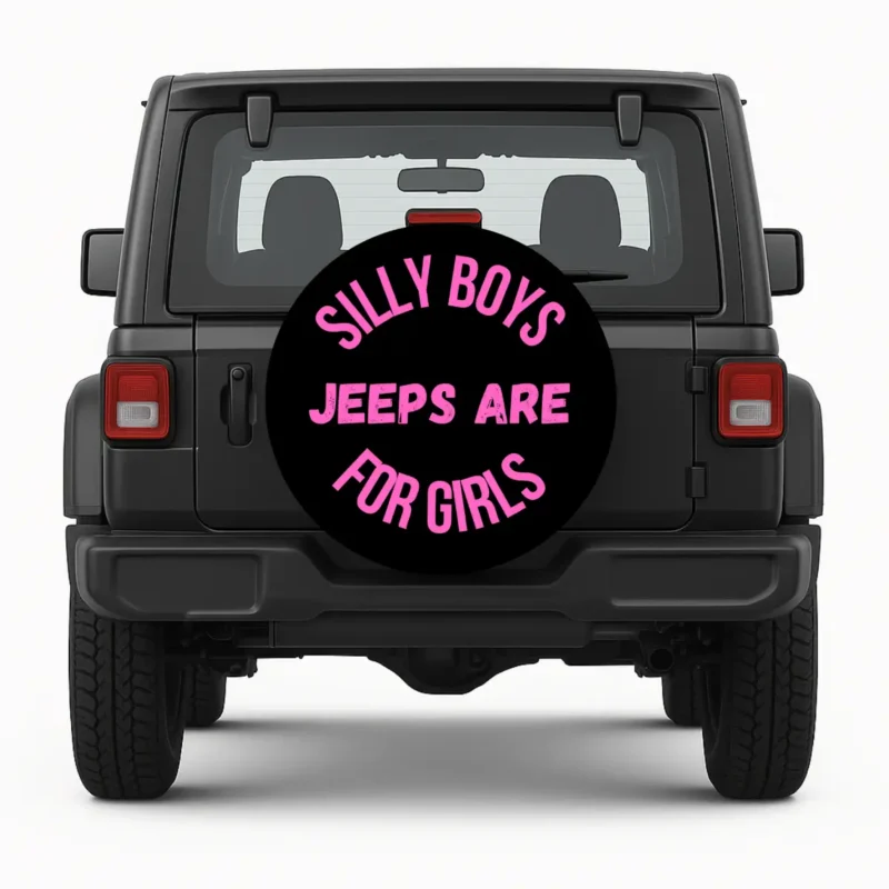 Jeeps are for girls — custom spare tire cover by Wheel Shell
