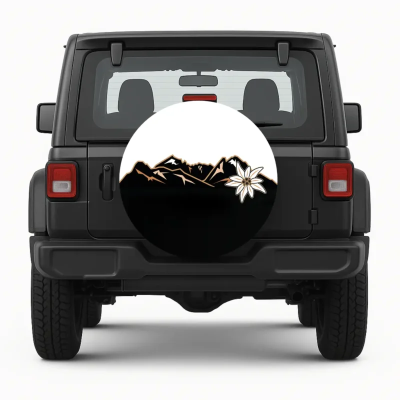 Mountains and Flowers Spare Tire Cover