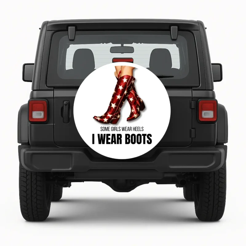 I Wear Boots — custom spare tire cover by Wheel Shell