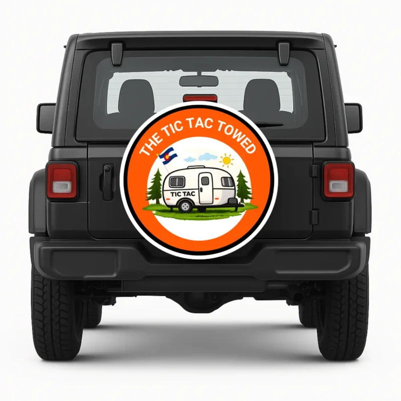 Tic Tac Towed — custom spare tire cover by Wheel Shell