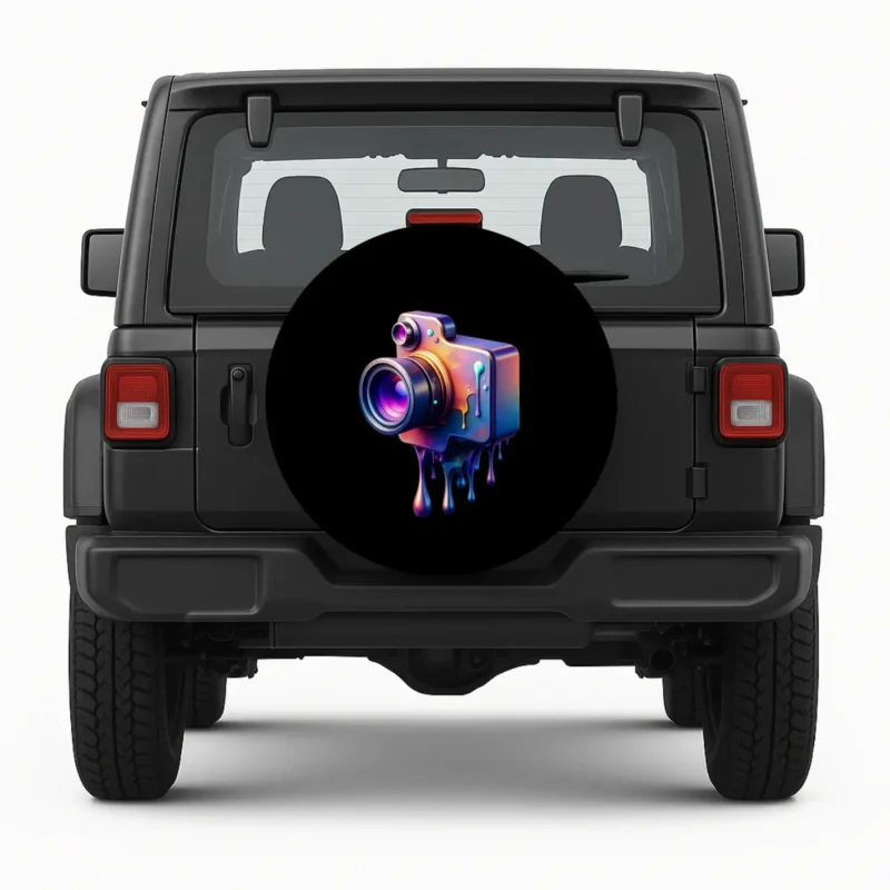 Melting Camera Spare Tire Cover