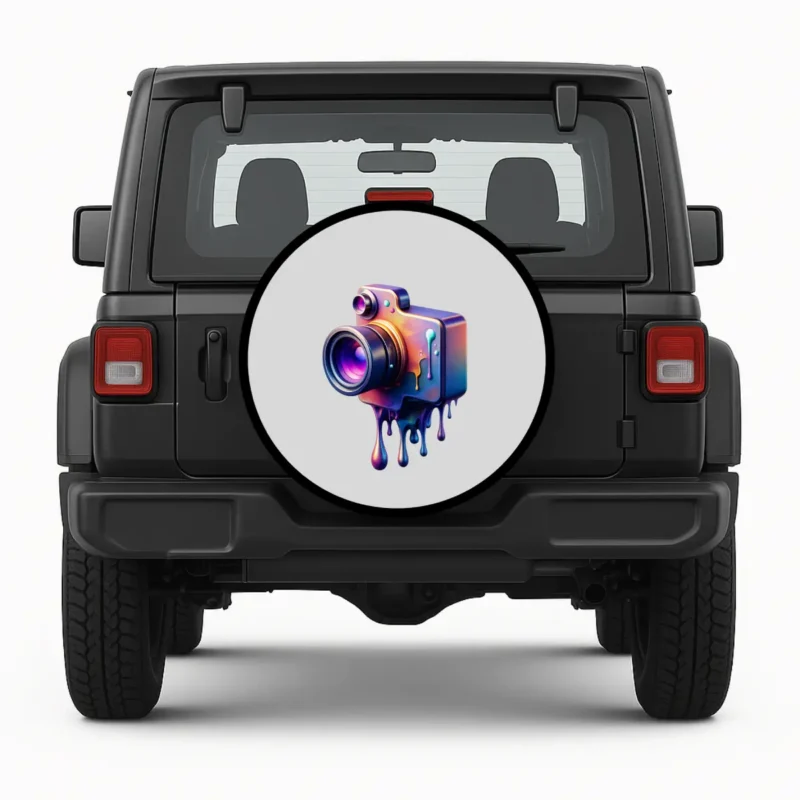 Melting Camera Spare Tire Cover