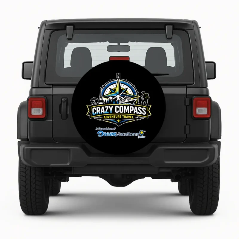 Crazy Compass — custom spare tire cover by Wheel Shell