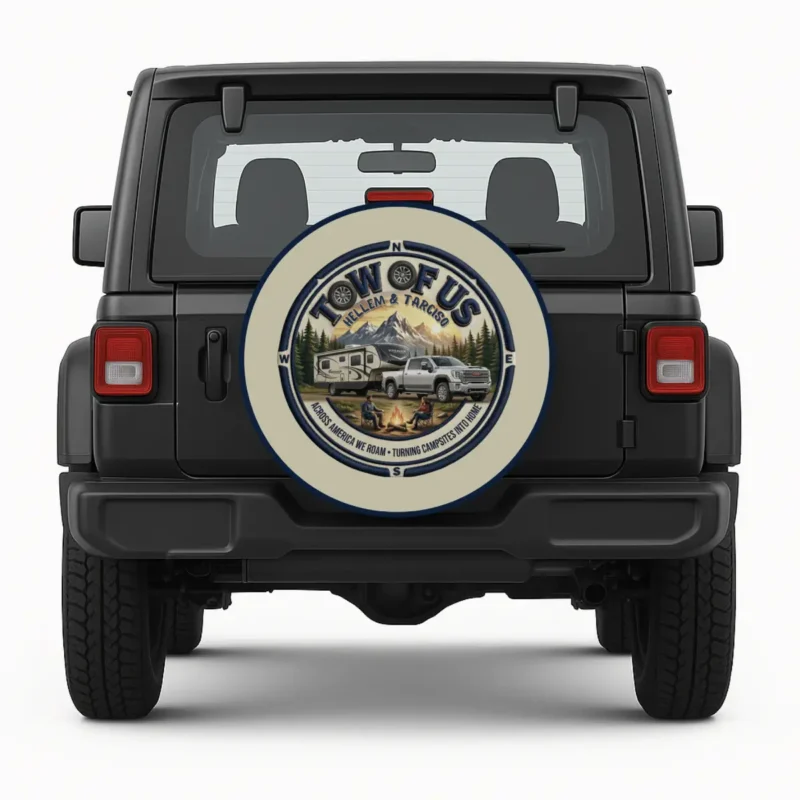 Tow Of Us — custom spare tire cover by Wheel Shell