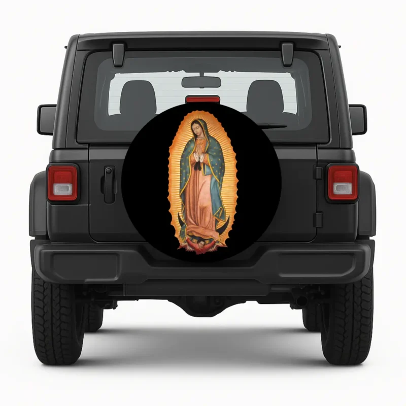 Lady Of Guadalupe — custom spare tire cover by Wheel Shell