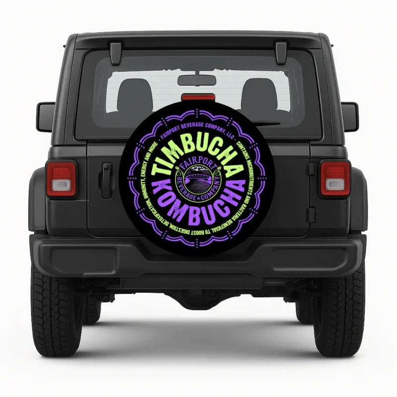 Timbucha Kombucha — housse de roue de secours personnalisée par Wheel Shell