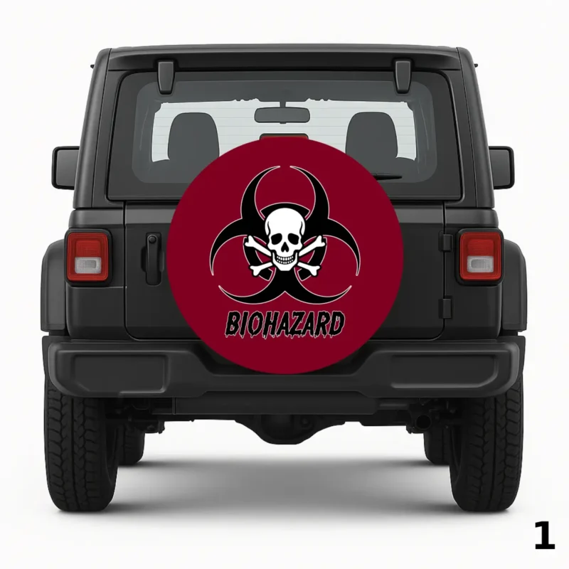 Housse de roue de secours =Biohazard Skull