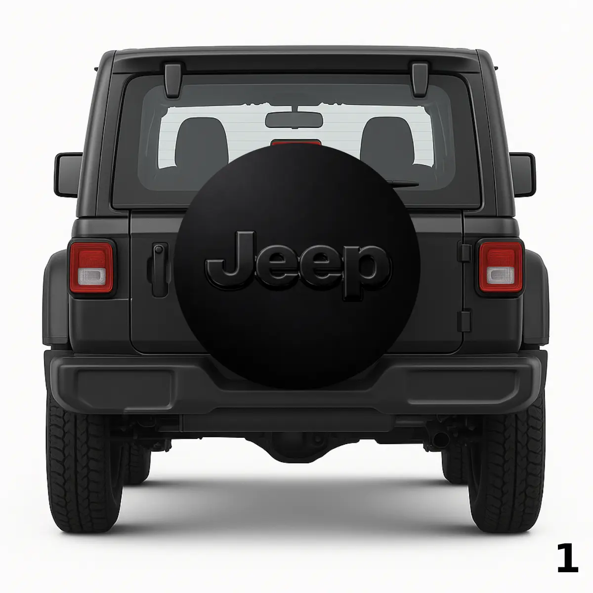 =Black Jeep Logo Spare Tire Cover