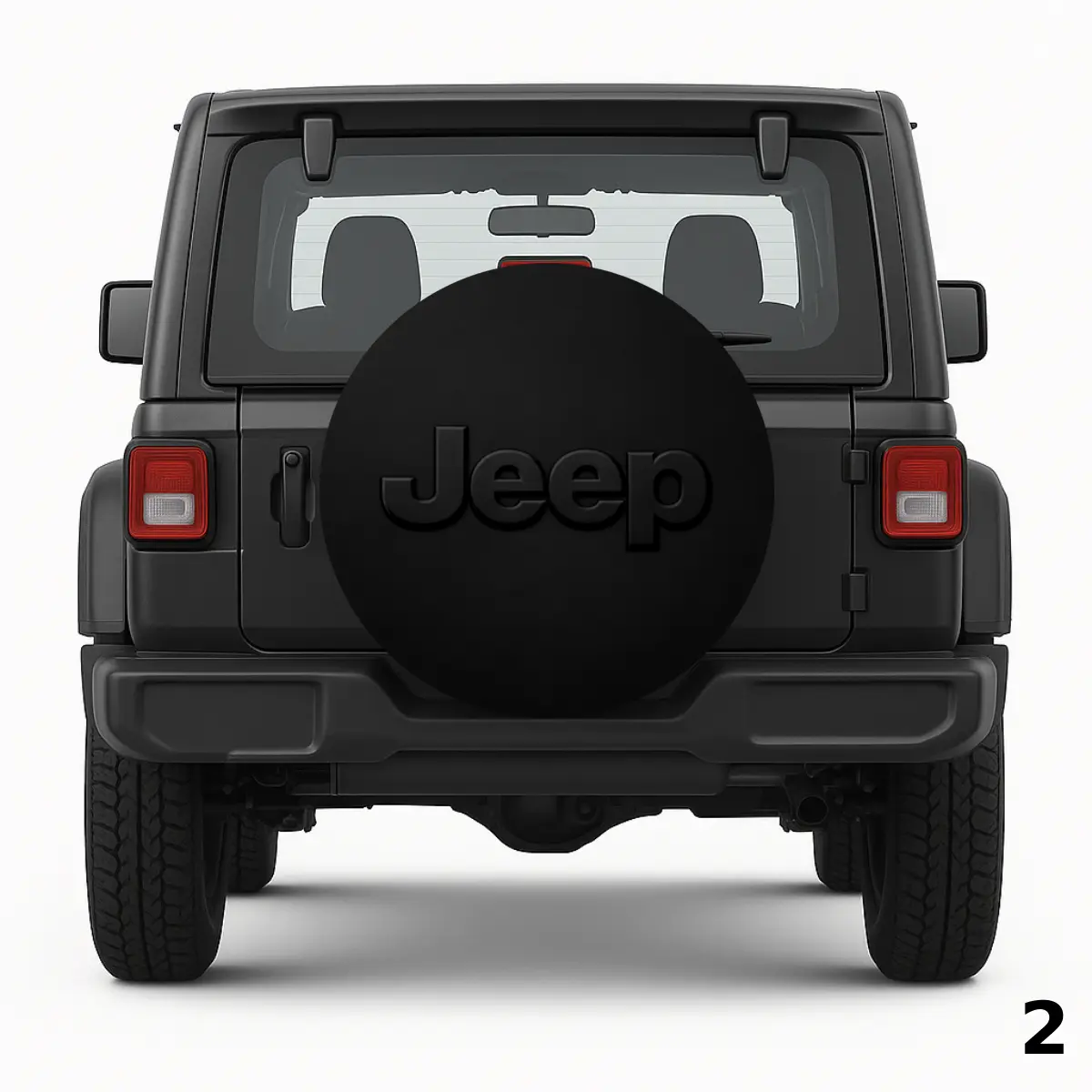 =Black Jeep Logo Spare Tire Cover