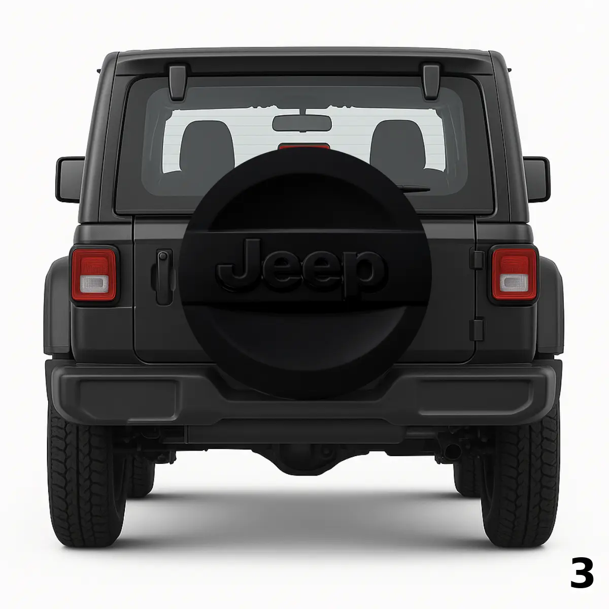 =Black Jeep Logo Spare Tire Cover