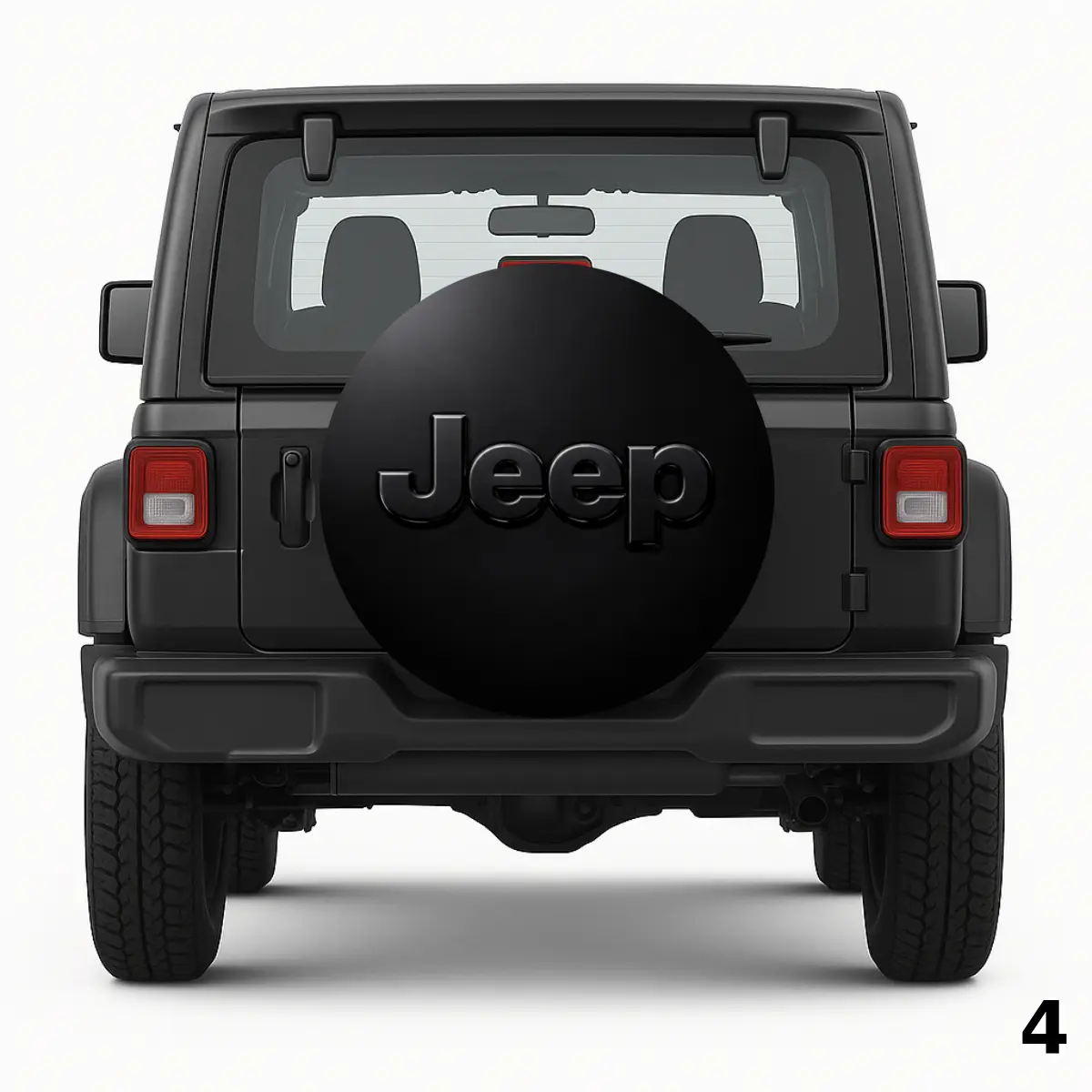 =Black Jeep Logo Spare Tire Cover